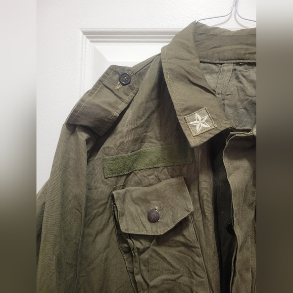 Vintage Italian Military Field Jacket Mens Lightweight Army Combat Olive L - Picture 4 of 6
